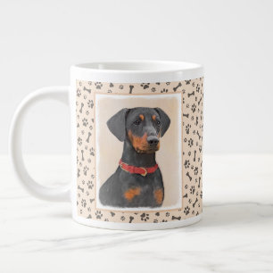 Grande Tasse Peinture allemande Pinscher peinture art animal or