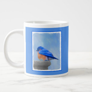Grande Tasse Peinture Bluebird - Art original pour oiseaux