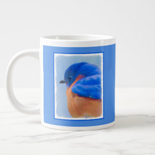 Grande Tasse Peinture Bluebird - Art original pour oiseaux