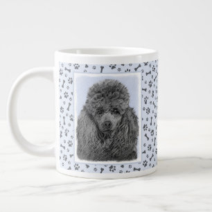 Grande Tasse Peinture de caniche Miniature Jouet noir Art origi