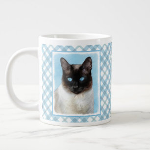 Grande Tasse Peinture de chat siamois Art animalier original