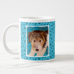 Grande Tasse Peinture de chiot Terrier Fox - Art de chien origi