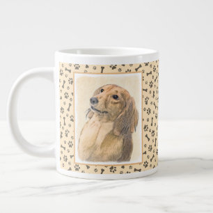 Grande Tasse Peinture de Dachshund (Longhaïs) - Art original d