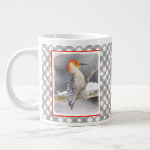 Grande Tasse Peinture de pic à ventre rouge Art original