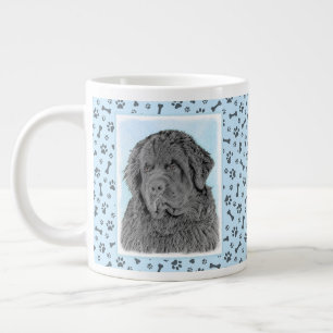 Grande Tasse Peinture de Terre-Neuve - Cute Original Chien Art