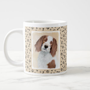 Grande Tasse Peinture en Setter rouge et blanc irlandais - Art
