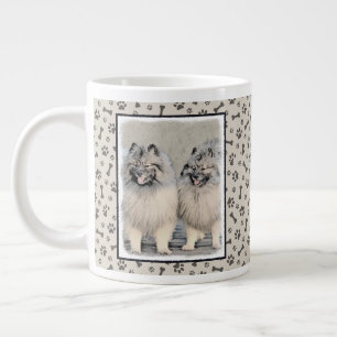 Grande Tasse Peinture Keeshond Brothers - Art Chien original