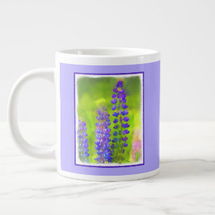 Grande Tasse Peinture Lupine - Art Fleur Original