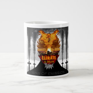 Grande Tasse Peinture numérique sur le changement climatique.
