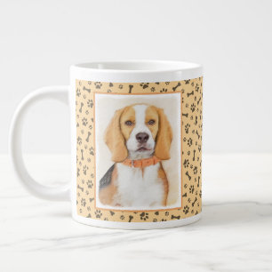 Grande Tasse Peinture originale de chien Beagle Hound Art anima
