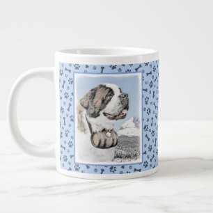 Grande Tasse Peinture Saint Bernard - Cute Original Chien Art
