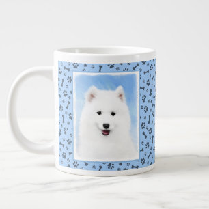 Grande Tasse Peinture Samoyed Puppy - Jolie Art Original Chien