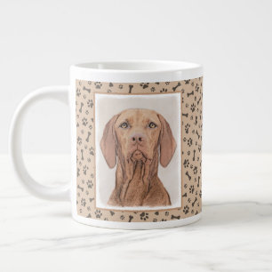 Grande Tasse Peinture Vizsla - Joli art original chien