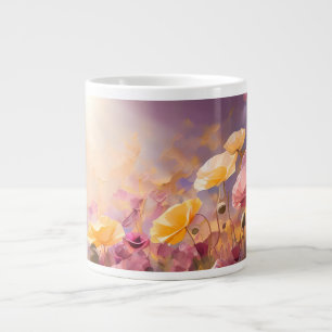 Grande Tasse Pépites poussant dans un champ - Aquarelle Pastels