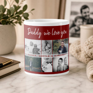 Grande Tasse Père avec enfants et famille Papa Photo Collage