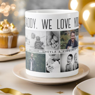 Grande Tasse Père avec enfants et famille Papa Photo Collage