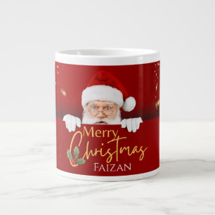 Grande Tasse Père Noël Joyeux Noël Nom personnalisé Café Mug