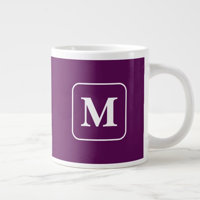 Grande Tasse Perfection de prune - Monogramme géant Mug café (Droite)