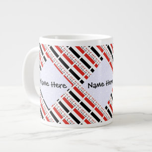 Grande Tasse Personnalisation noire en mosaïque du drapeau yémé