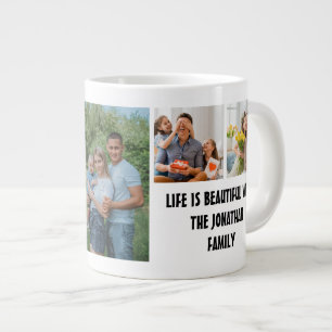 Grande Tasse Personnalisé Famille moderne 7 Photo Collage Modèl