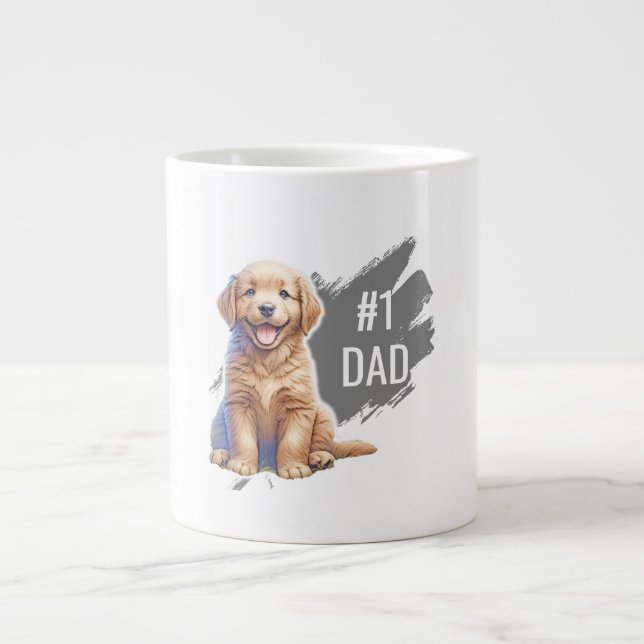 Grande Tasse Personnalisé Numéro 1 Papa Chien Chien Chien Chien (Devant)