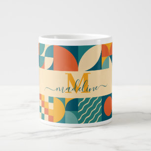 Grande Tasse Personnalisé Retro géométrique coloré
