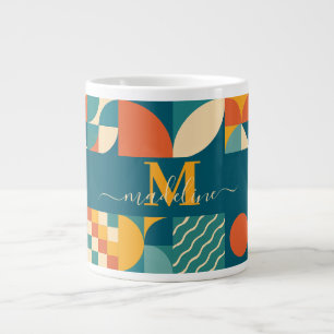 Grande Tasse Personnalisé Retro géométrique coloré
