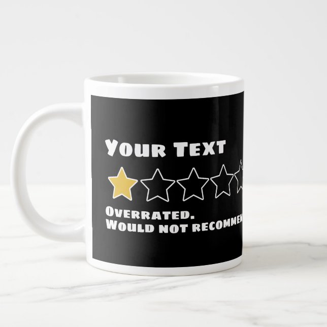 Grande Tasse Personnalisé Surévalué Ne Recommanderait Pas (Gauche)