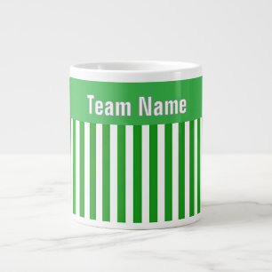 Grande Tasse Personnaliser le nom de l'équipe Rayures Vertes et