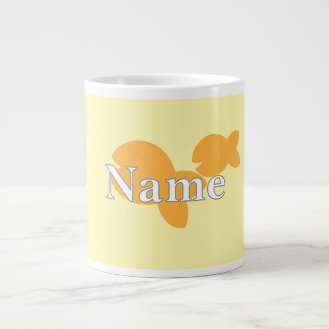 Grande Tasse Personnaliser le poisson jaune (Devant)