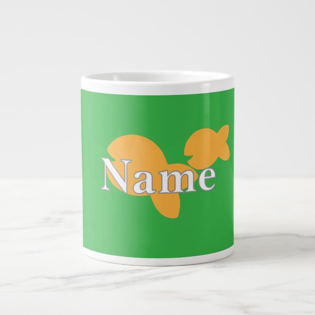 Grande Tasse Personnaliser le poisson vert (Devant)