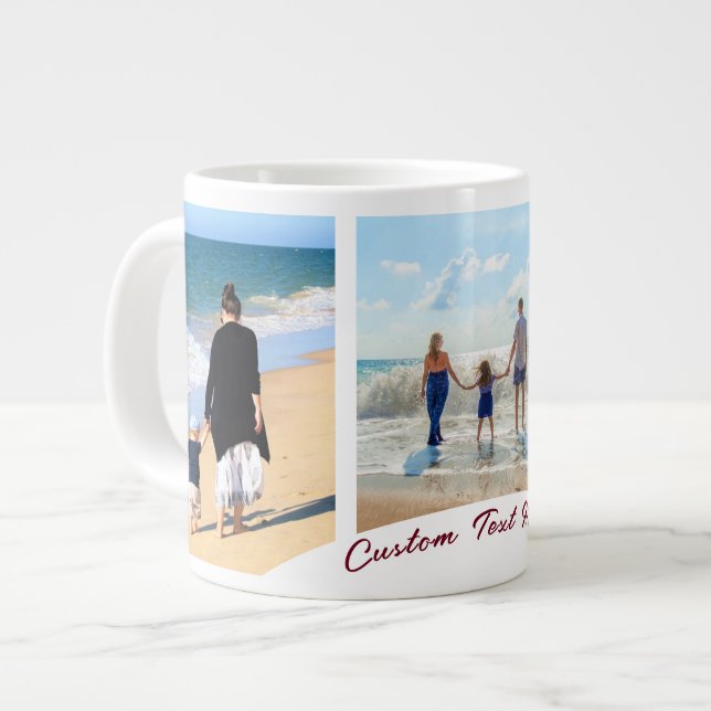 Grande Tasse Personnalisez votre photo Collage Mug avec le nom  (Devant gauche)