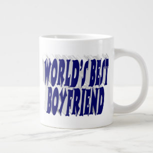 Grande Tasse Petit ami avec la moitié bleu foncé