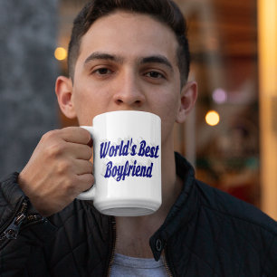 Grande Tasse Petit ami avec moitié bleu foncé