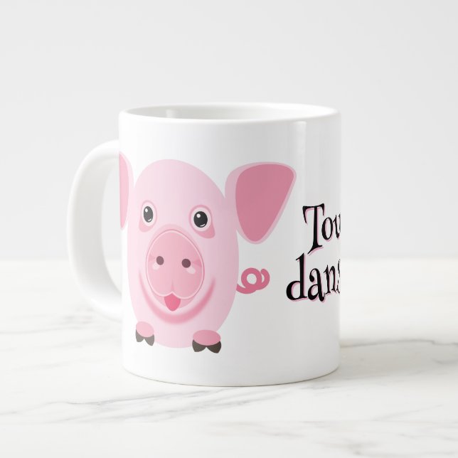 Grande Tasse Petit joli petit cochon rose (Devant gauche)