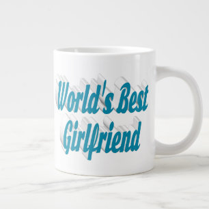 Grande Tasse Petite amie avec typographie semi-ciel bleu
