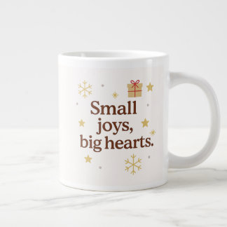Grande Tasse Petits Bonheurs, Grands Cœurs | Mug de Noël Cosy