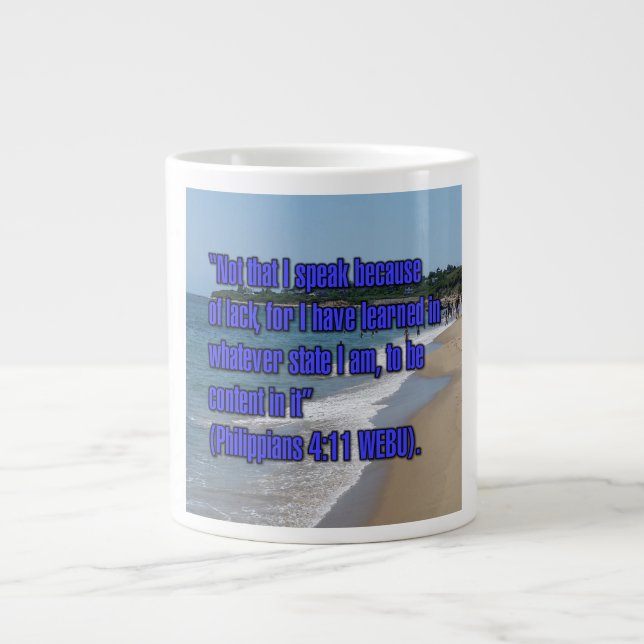 Grande Tasse Philippiens 4:11 WEBU Mug (Devant)