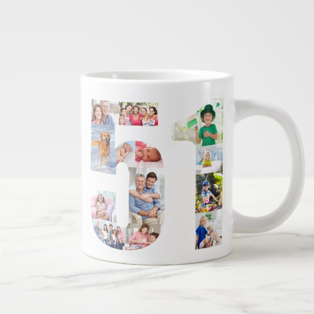 Grande Tasse Photo Collage Numéro 51 - 51e anniversaire (Droite)