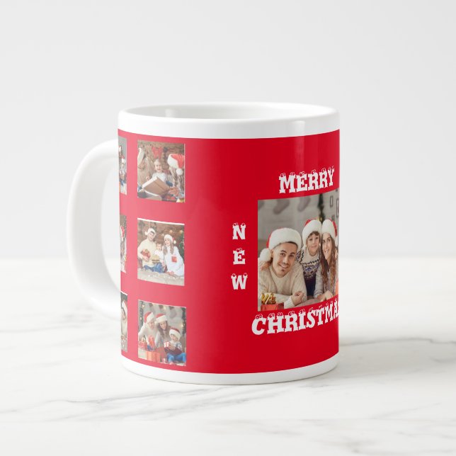 GRANDE TASSE PHOTO COMPLÈTE COLLAGE MERRY CHRISTMAS ESPECIAL MU (Devant gauche)