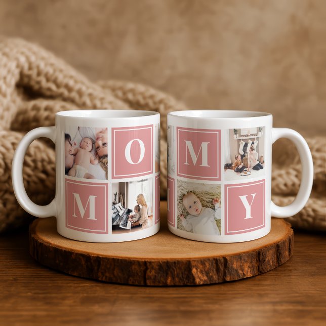 Grande Tasse Photo de maman Collage personnalisé Géant Café Mug (Créateur téléchargé)