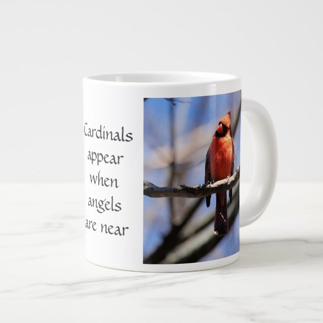 Grande Tasse Photo du cardinal (2) & Citation : Les anges sont  (Devant droit)