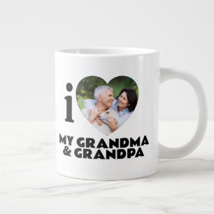 Grande Tasse Photo et texte personnalisés "I Heart"