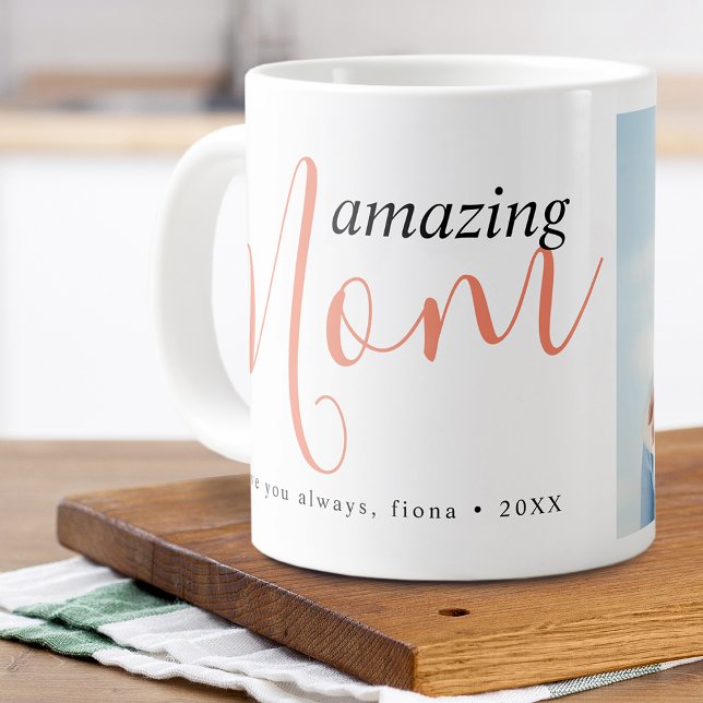 Grande Tasse Photo Extraordinaire moderne (Modern Amazing Mom Photo Giant Coffee Mug)