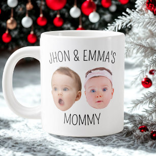 Grande Tasse Photo personnelle du visage Mug, cadeau de la fête