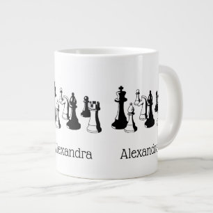 Grande Tasse Pièces d'échecs Art Vintage #2