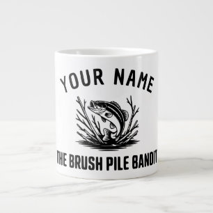 Grande Tasse Pinceau Personnalisé Nom Bass Chasseur