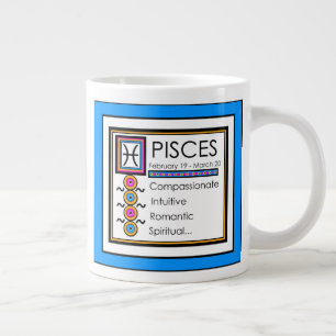 Grande Tasse Pisces Personnalité Traits 20oz. Jumbo Mug