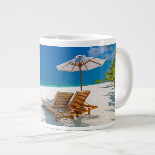 Grande Tasse Plages tropicales | Plage de chaises longues Bora  (Devant droit)