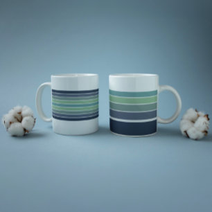 Grande Tasse Planche de surf bleu et vert rétro
